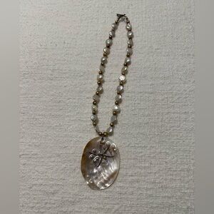 Pearl and shell necklace with starfish charm